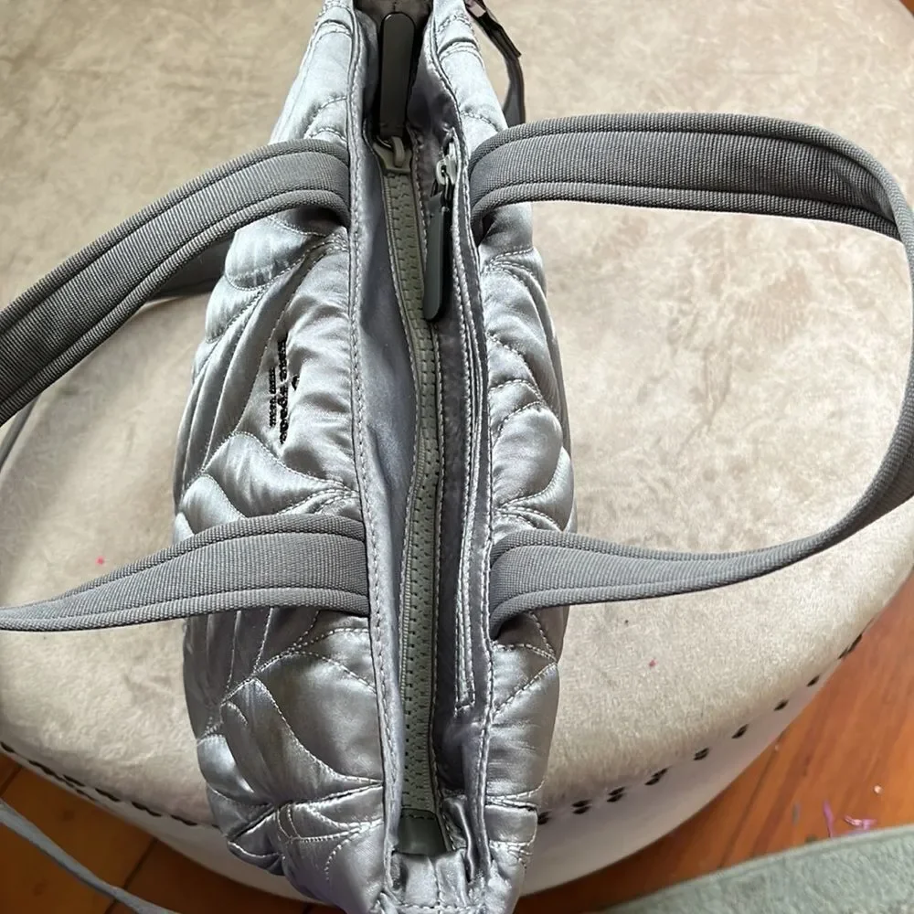 Kate Spade Briar Lane? Silver Quilted Sateen Handbag EUC